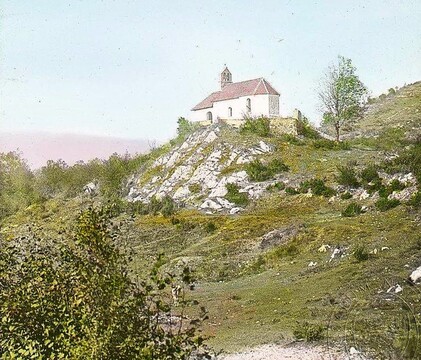 Starejša kolorirana fotografija cerkve sv. Andreja